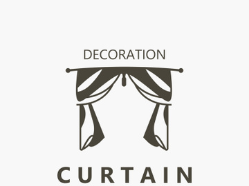Curtain logo decoration style minimalist elegant vector design illustration preview picture