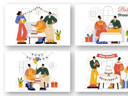 9 Baby Shower Celebration Illustration