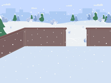 Ice skating rink flat color vector illustration preview picture