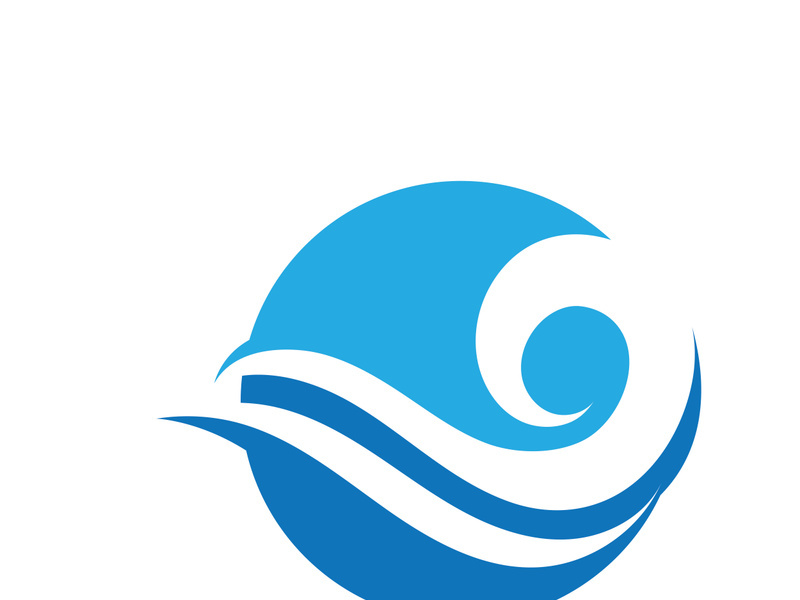 Water wave icon vector template logo