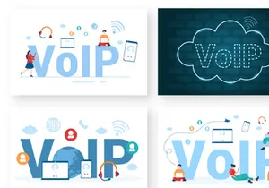 13 VOIP or Voice Over Internet Protocol Illustration