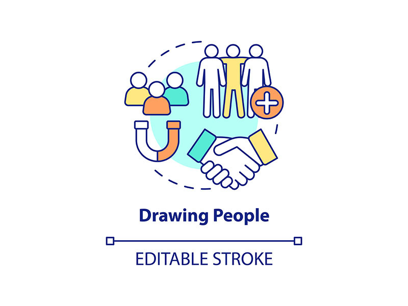 Drawing people concept icon