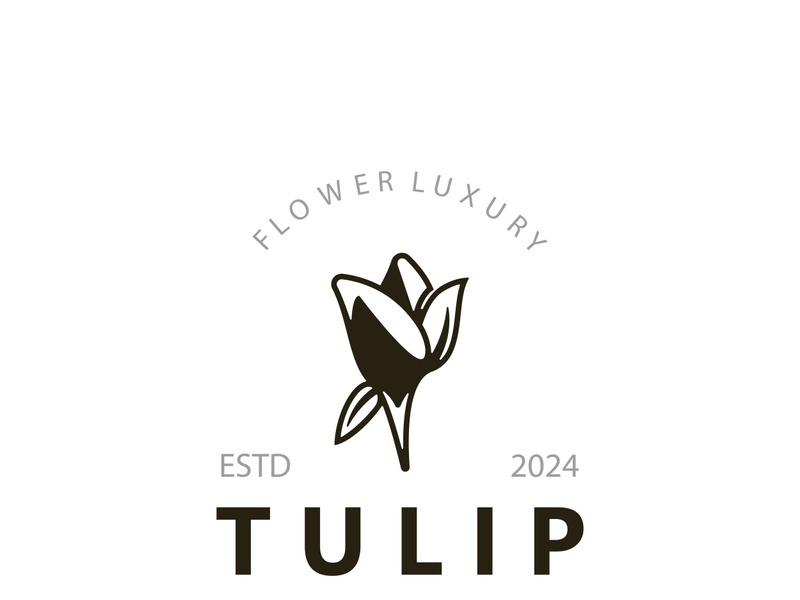 Tulip Flower bud logo with leaves design, suitable for fashion, beauty spa and boutique emblem business