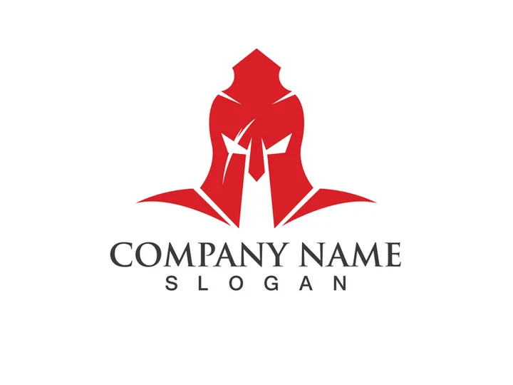 Spartan gladiator helmet logo vector