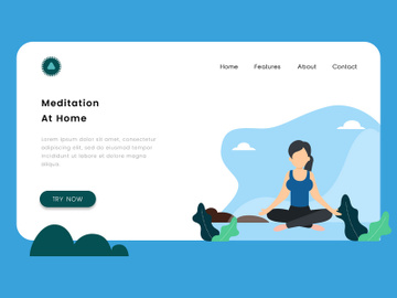 Meditation at home concept vector illustration preview picture