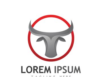 Vintage bull head horns logo preview picture