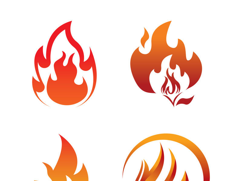 Fire logo design illustration and fire symbol icon vector