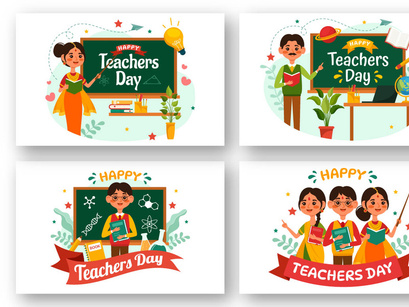 10 Teacher Day in India Illustration