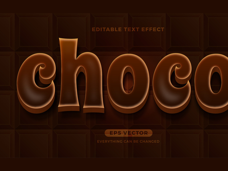 Chocolate editable text effect style vector