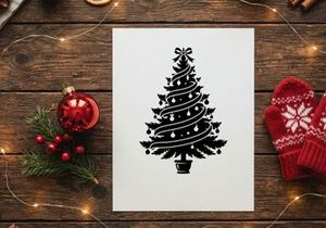 Dekorative Weihnachtsbäume mit Lichtern und Ornamenten für Feierlichkeiten