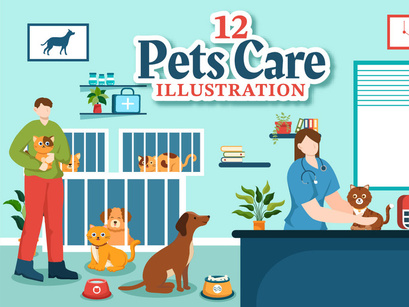 12 Pets Care Illustration