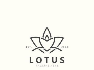 Lotus flower minimalist design, elegance Lotus flower logo template preview picture