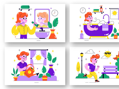 10 Daily Morning Rituals Illustration