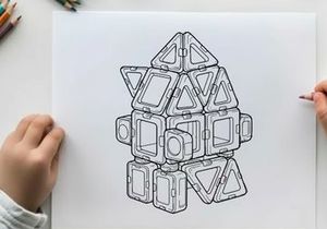 3D robot toy modular vector illustration scalable design