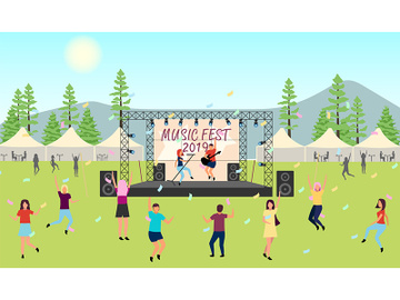 Music festival 2019 flat vector illustration preview picture