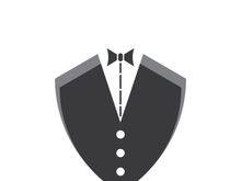 Classic tie icon and suit fashion man logo design