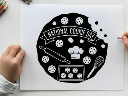 national cookie day celebration flat design vector illustration