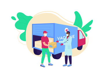 Vaccine delivery flat concept vector illustration preview picture