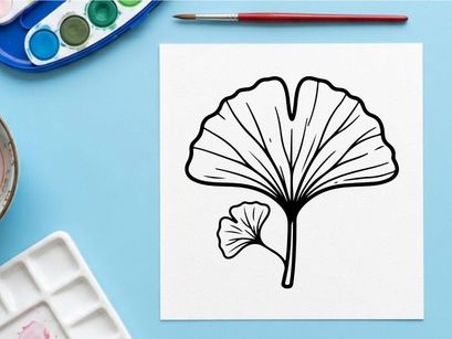 Ilustração elegante de folha de ginkgo para design botânico. Desenho botânico artístico para projetos temáticos de natureza.
