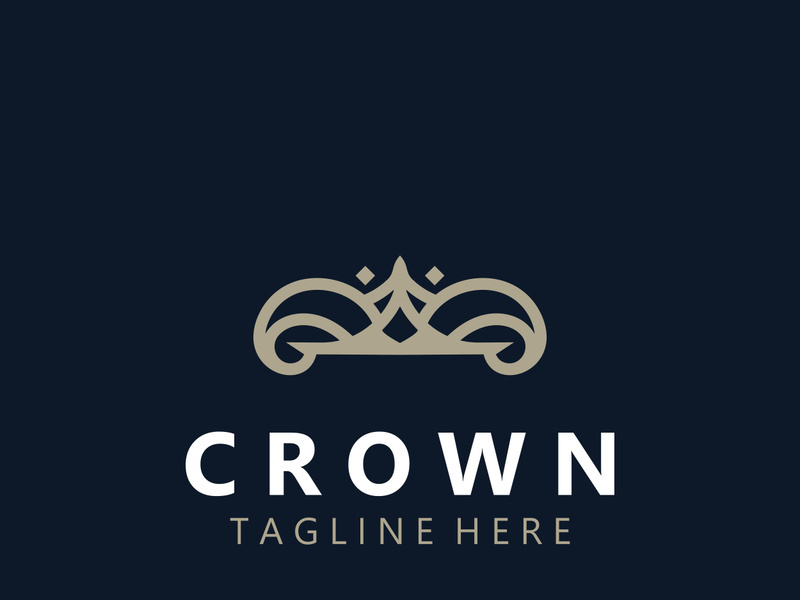 Premium style crown logo vintage abstract symbol. Royal king icon. Modern luxury brand element sign. Vector illustration