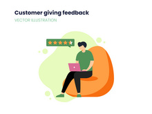 Man giving online feedback