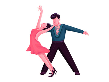Latino ballroom dance flat color vector faceless character preview picture