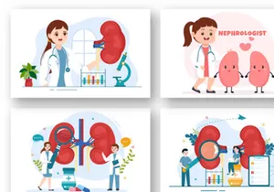12 Nephrologist Vector Illustration