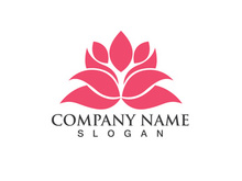People yoga health in lotus flower logo