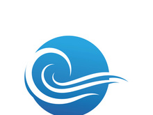 Water wave icon vector template logo