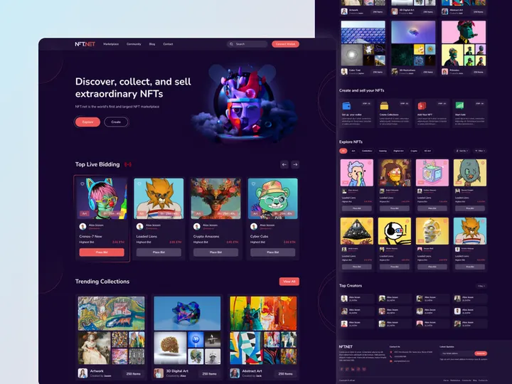 NFT Landing Page UI Design
