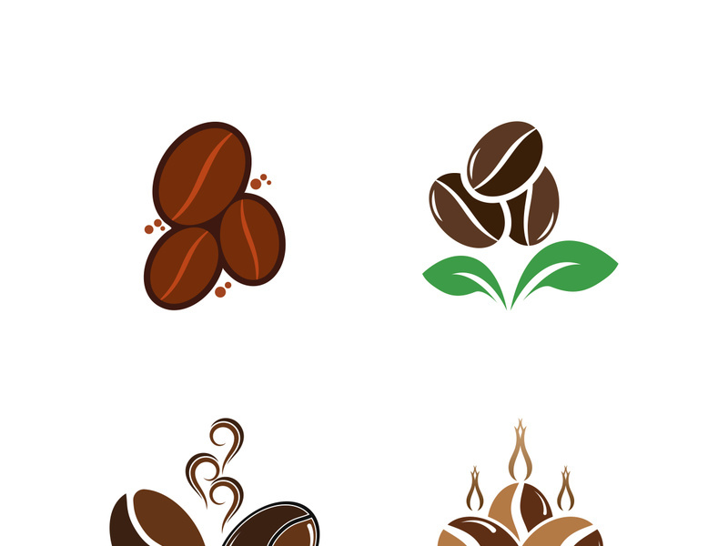 Coffee bean icon vector illustration template
