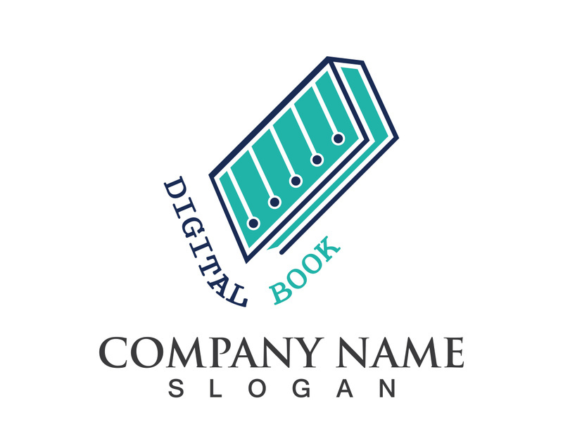 Digital book logo technology vector icon design