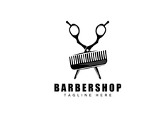 Scissors Logo Design, Barbershop Shaver Vector, Babershop Scissors Brand Illustration