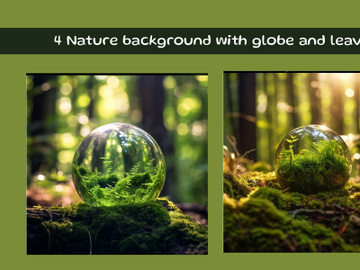 Nature background with globe and leaves preview picture