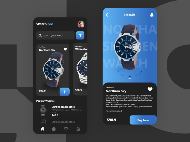 Watch.pro App Design