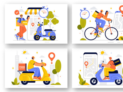 9 Online Food Delivery Illustration