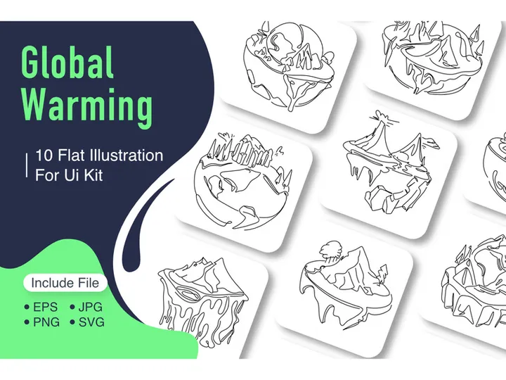 Flat Illustration Global Warming