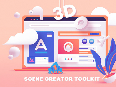 3D Toolkit - UI Elements Scene Creator Freebie