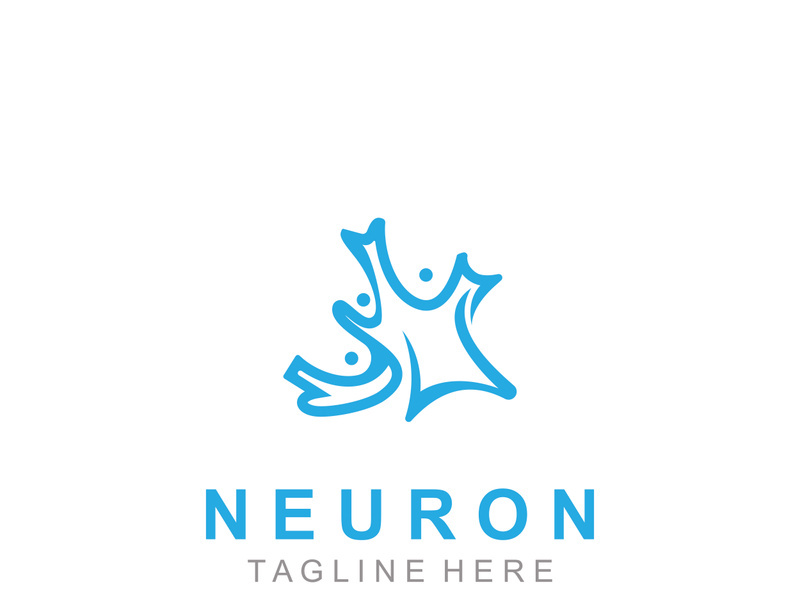 Neuron logo or nerve cell healthy abstract molecule illustration