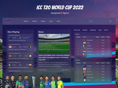 icc t20 world cup landing page design