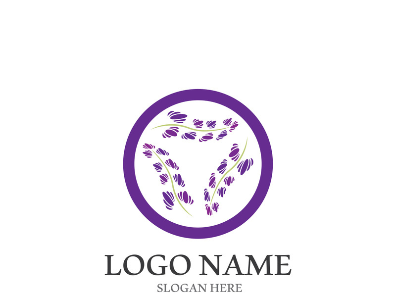 Lavender flower vector icon illustration design template