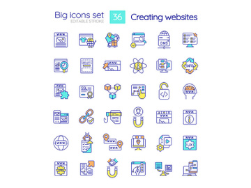 Creating website RGB color icons set preview picture