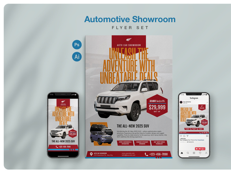 Automotive Showroom Flyer Set