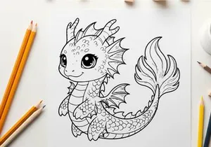 Cute fantasy dragon mascot flying vector illustration