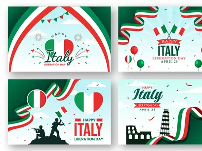 12 Happy Italy Liberation Day Illustration