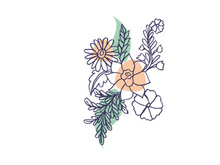 Line Art Flower, Wall Art and Decoration