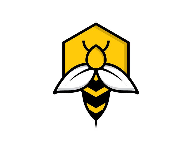 Bee animal logo design template