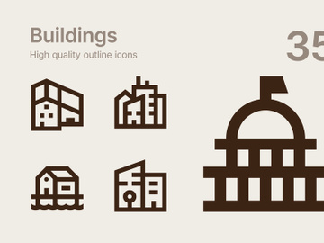 Buildings icons preview picture