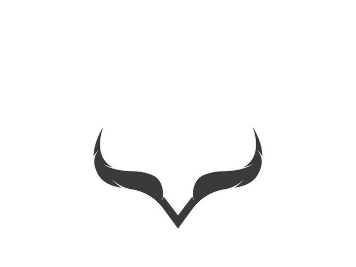 Bull head horns logo design.