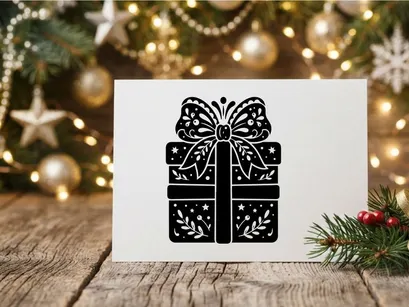 Festliche Weihnachts-Geschenkbox mit Schleife und Schleife für die Feierlichkeiten